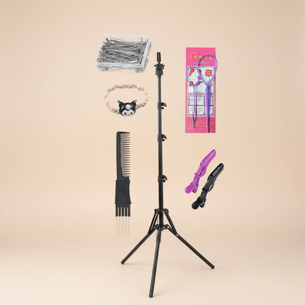 Afro Mannequin Heads With 100%Real Hair With Adjustable Tripod Hairdressing Dolls Training Head For Practice Styling Braiding - gallery 3