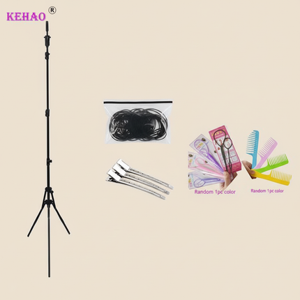 Training Head Kit For Hairstyles Mannequin Head With 100% Synthetic Hair Dressing Head Doll  With Clamp Wig Stand Tripod - gallery 3