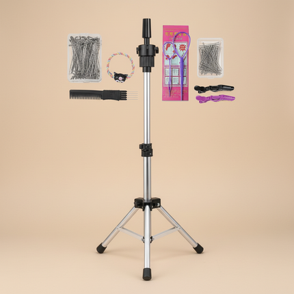 New Female Mannequin Training Doll Head With 70% Real Hair For Hairsyles Hairdressing Cosmetology Dolls Head With Stand Tripod - gallery 3