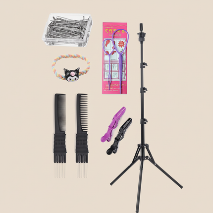 Afro Mannequin Heads With 100%Real Hair With Adjustable Tripod Hairdressing Dolls Training Head For Practice Styling Braiding - gallery 3