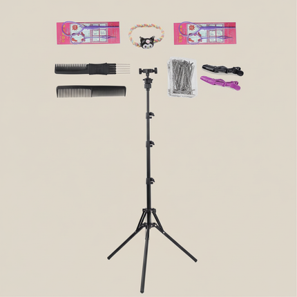 New Female Mannequin Training Doll Head With 70% Real Hair For Hairsyles Hairdressing Cosmetology Dolls Head With Stand Tripod - gallery 3