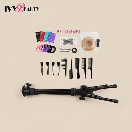 Professional Head Dolls For Hairdresser Educational Hairdressing Mannequin Training Head With Wig Stand Tipod For Wig Hair Style - gallery 3