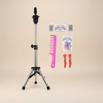 100% Real Human Hair Mannequin Head 22” Cosmetology Doll Head to Practice Hairstyles Manikin Head And Individual Tripod Stand - gallery 3