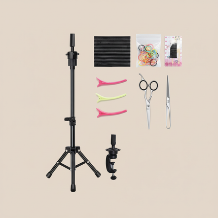 100% Mannequin Head Human Hair, 16" Human Hair Manikin Doll Head for Hairdresser Practice Braiding And Individual Tripod Stand - gallery 3