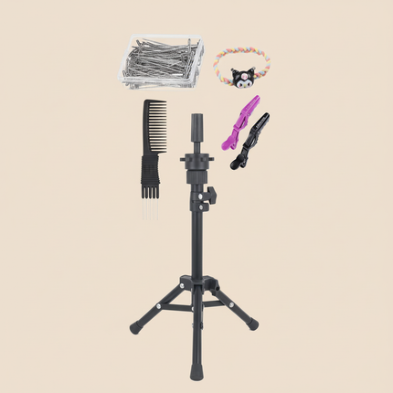 Afro Mannequin Heads With 100% Real Hair With Adjustable Tripod Hairdressing Dolls Training Head For Practice Styling Braiding - gallery 3