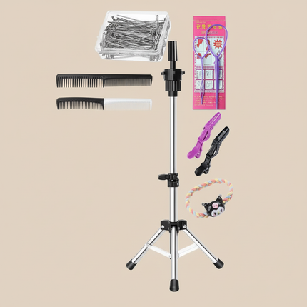 long Synthetic hair Mannequin Head With Adjustable Wig Tripod Stand Holder Model With Manikin Head Styling Hairdresser Training - gallery 3