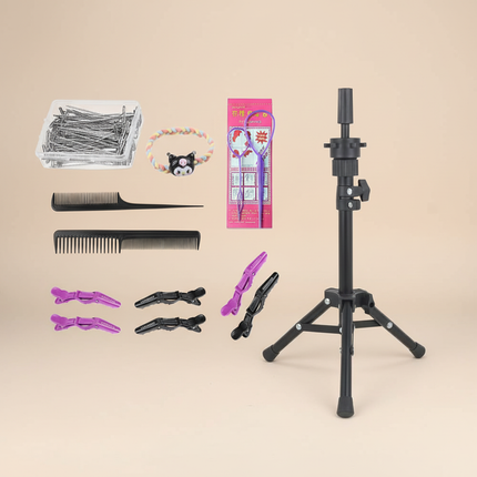 Afro Mannequin Heads With 100% Real Hair With Adjustable Tripod Hairdressing Dolls Training Head For Practice Styling Braiding - gallery 3