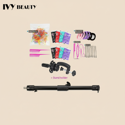 Cosmetology Mannequin Doll Head With Rainbow Color Hair For Braiding Hair Styling Training Hairart Hairdressing Salon Display - gallery 3