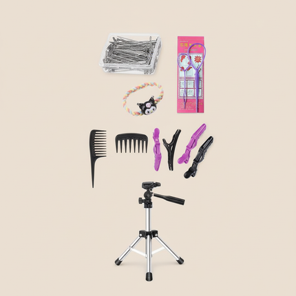 Afro Mannequin Heads With 100% Real Hair With Adjustable Tripod Hairdressing Dolls Training Head For Practice Styling Braiding - gallery 3