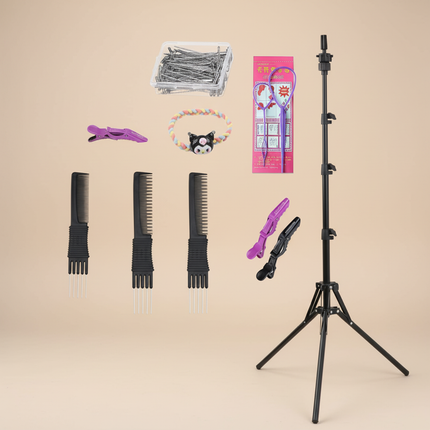 Afro Mannequin Heads With 100% Real Hair With Adjustable Tripod Hairdressing Dolls Training Head For Practice Styling Braiding - gallery 3